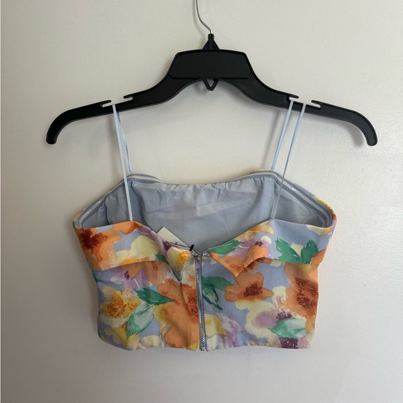 NWT Floral Tube Top, Strapless Crop Top, Pretty Spring Colors - Picture 2 of 6